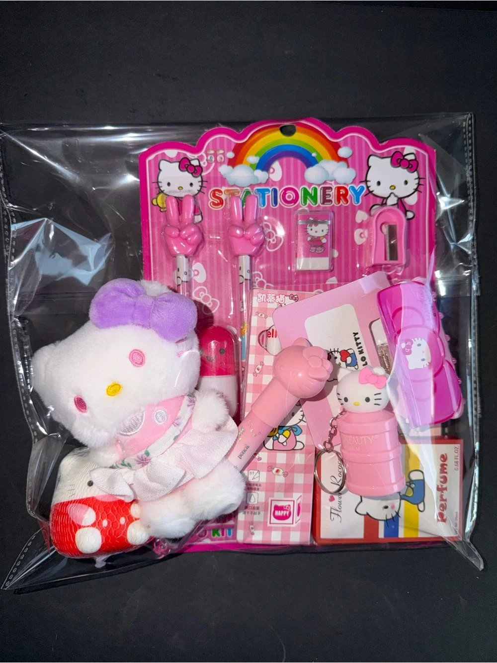 Hello Kitty Sanrio stationary makeup bundle hair clip accessories plush keychain